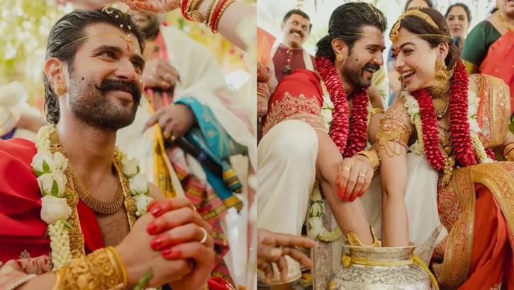 গয়না ও হাতে আলতা পরে রাশমিকার থেকে বেশি নজর কাড়লেন বিজয়